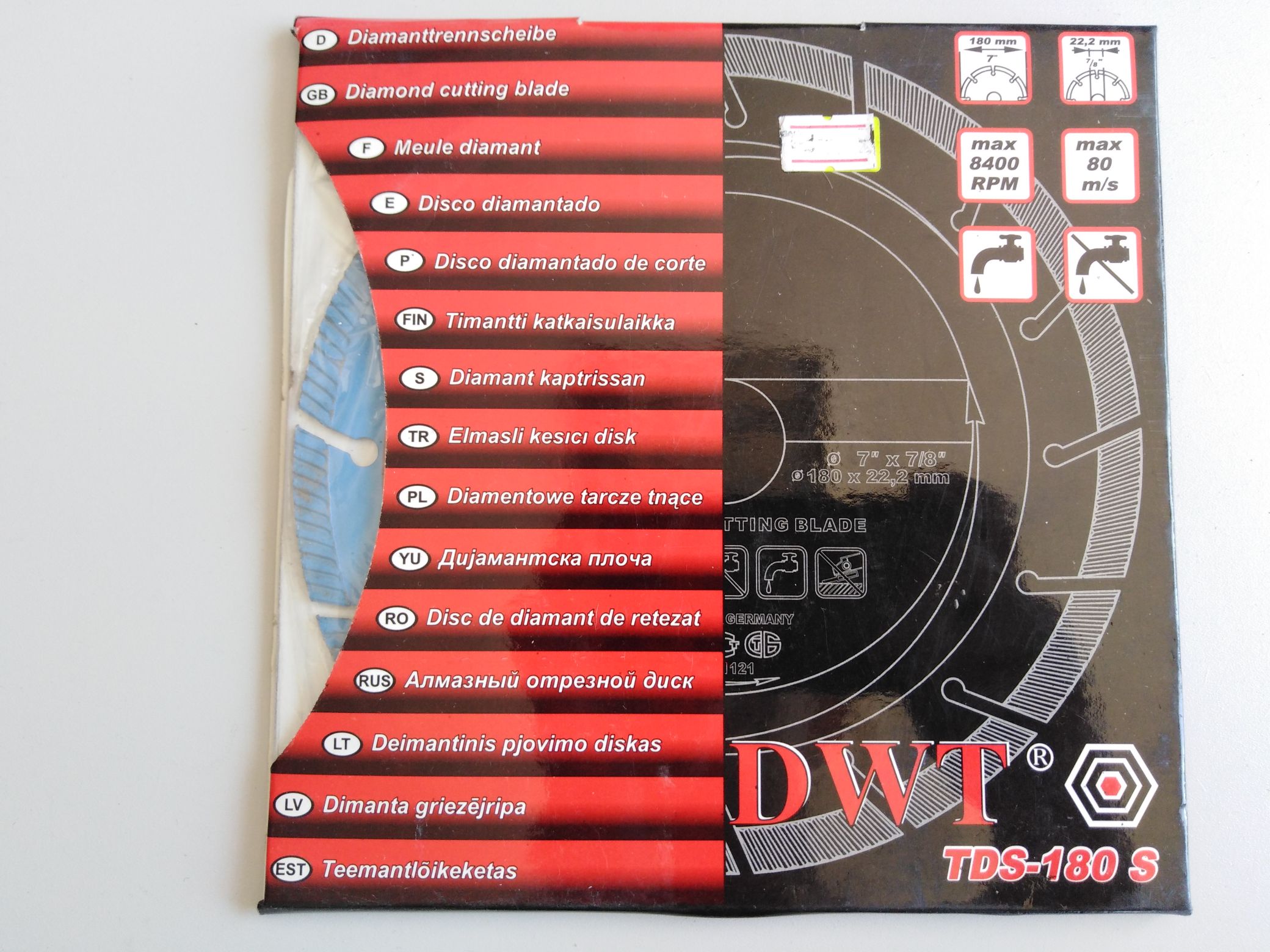 Диамантен диск за керамика ф180х22.2 TDS-180 S  armen-tools